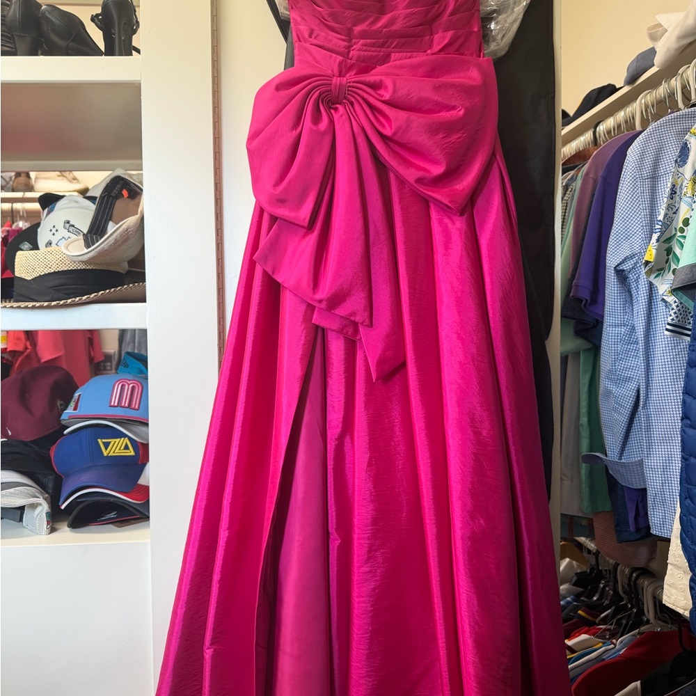 Sherri Hill Fuchsia Prom Dress with Bow